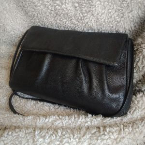 Crouch & Fitzgerald purse black leather crossbody bag